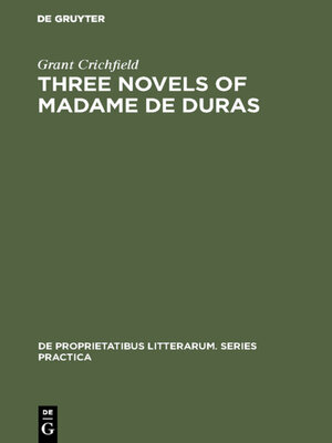 cover image of Three novels of Madame de Duras